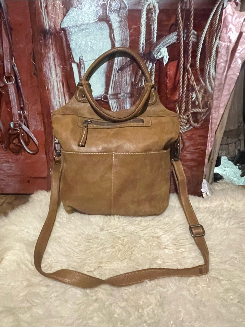 Roots Lauren Tribe brown leather bag #299